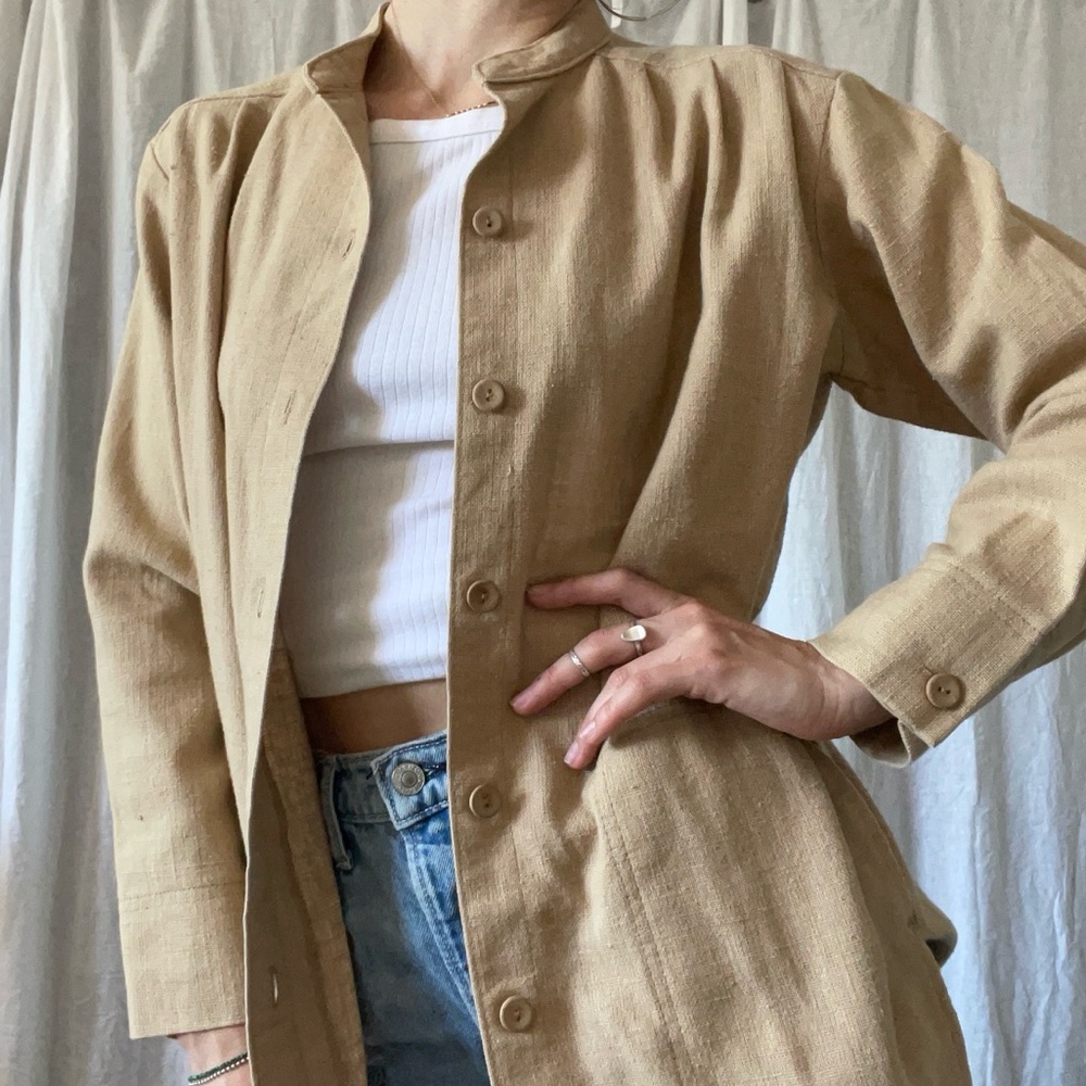 Tan Button Up